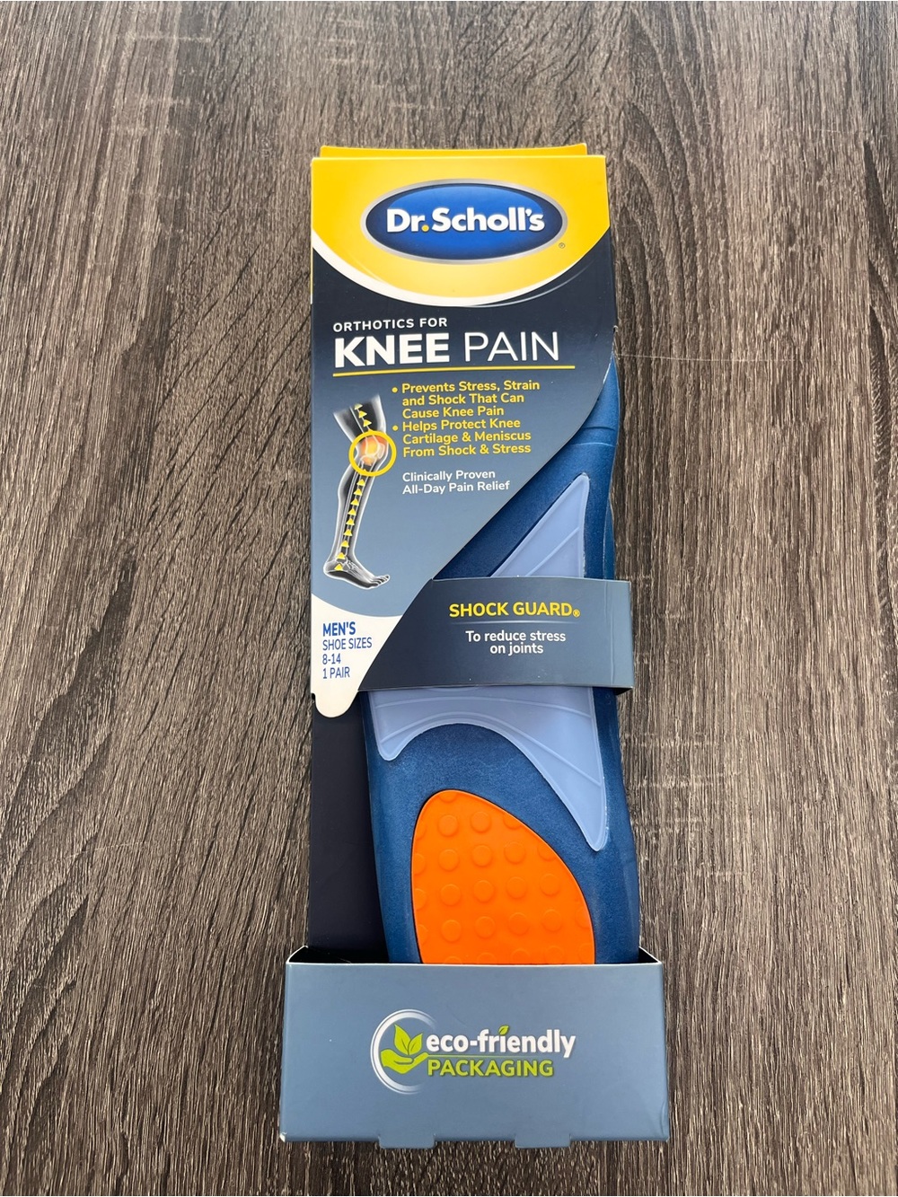 Dr. Scholl's Men's Knee Pain Orthotic Insoles - Blue & Orange
